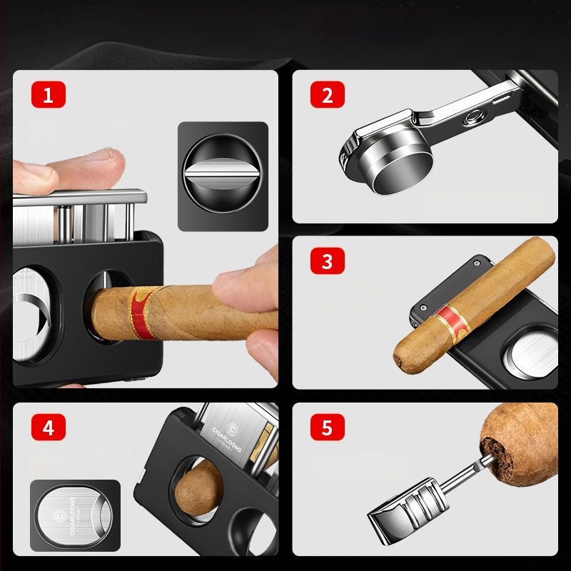 Cigarlong cigāru griezējs, nerūsējošais tērauds, modelis CE-25GY, vienkāršs stils