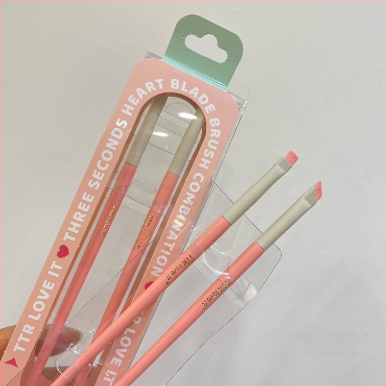 Portabilus TTR makiažo šepetėlių rinkinys – nailoninės šerelės, 1 vnt. rinkinys, daugiafunkcinis akių linijos šepetėlis ir pagrindiniai akių/ pudros šepetėliai