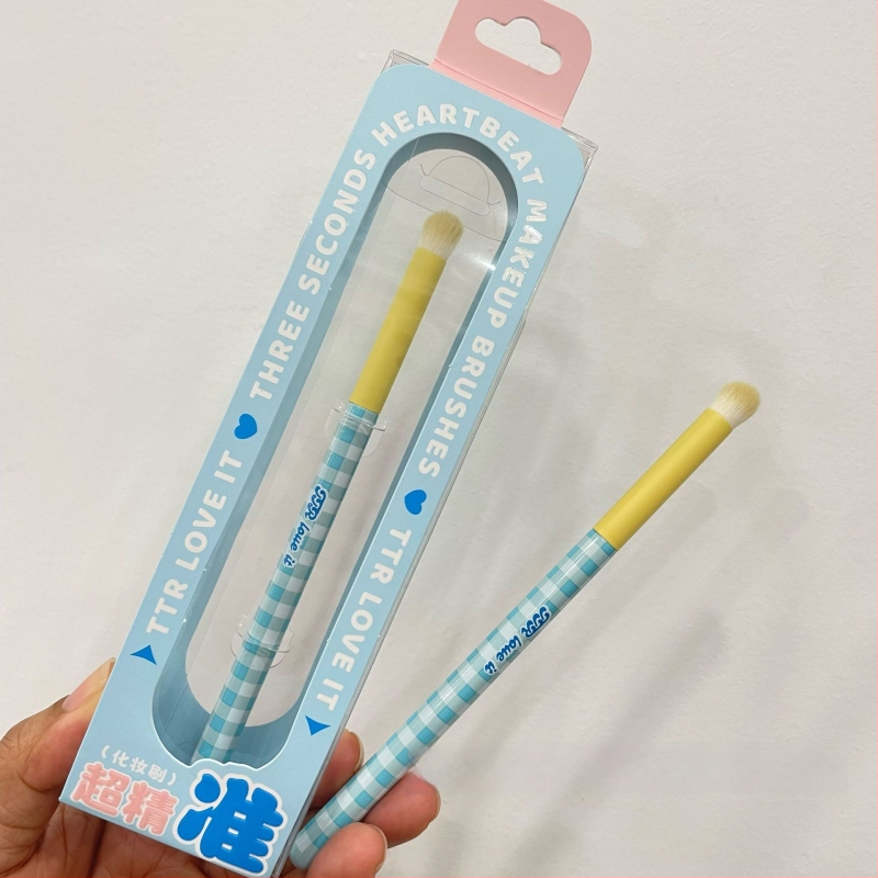 Portabilus TTR makiažo šepetėlių rinkinys – nailoninės šerelės, 1 vnt. rinkinys, daugiafunkcinis akių linijos šepetėlis ir pagrindiniai akių/ pudros šepetėliai