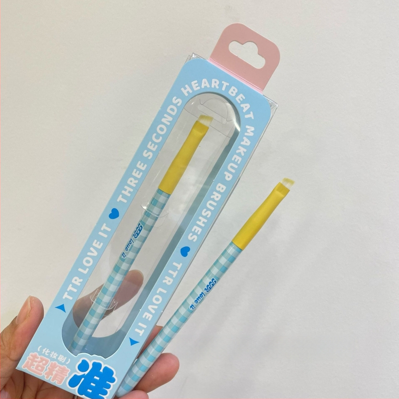 Portabilus TTR makiažo šepetėlių rinkinys – nailoninės šerelės, 1 vnt. rinkinys, daugiafunkcinis akių linijos šepetėlis ir pagrindiniai akių/ pudros šepetėliai