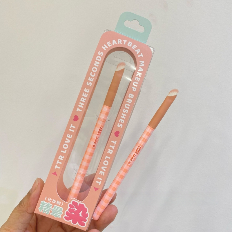 Portabilus TTR makiažo šepetėlių rinkinys – nailoninės šerelės, 1 vnt. rinkinys, daugiafunkcinis akių linijos šepetėlis ir pagrindiniai akių/ pudros šepetėliai