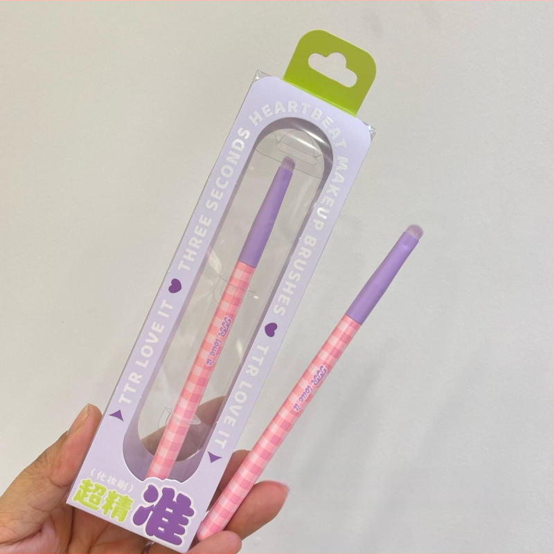 Portabilus TTR makiažo šepetėlių rinkinys – nailoninės šerelės, 1 vnt. rinkinys, daugiafunkcinis akių linijos šepetėlis ir pagrindiniai akių/ pudros šepetėliai