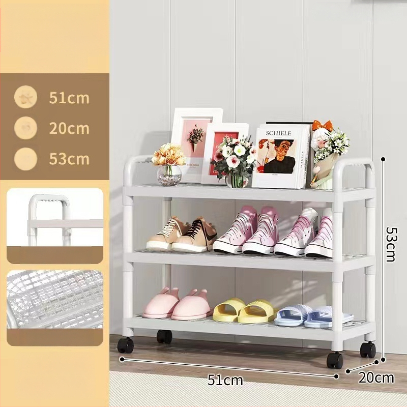 Etajeră pentru pantofi, cu mai multe etaje, din plastic, pentru hol, Multifuncțional