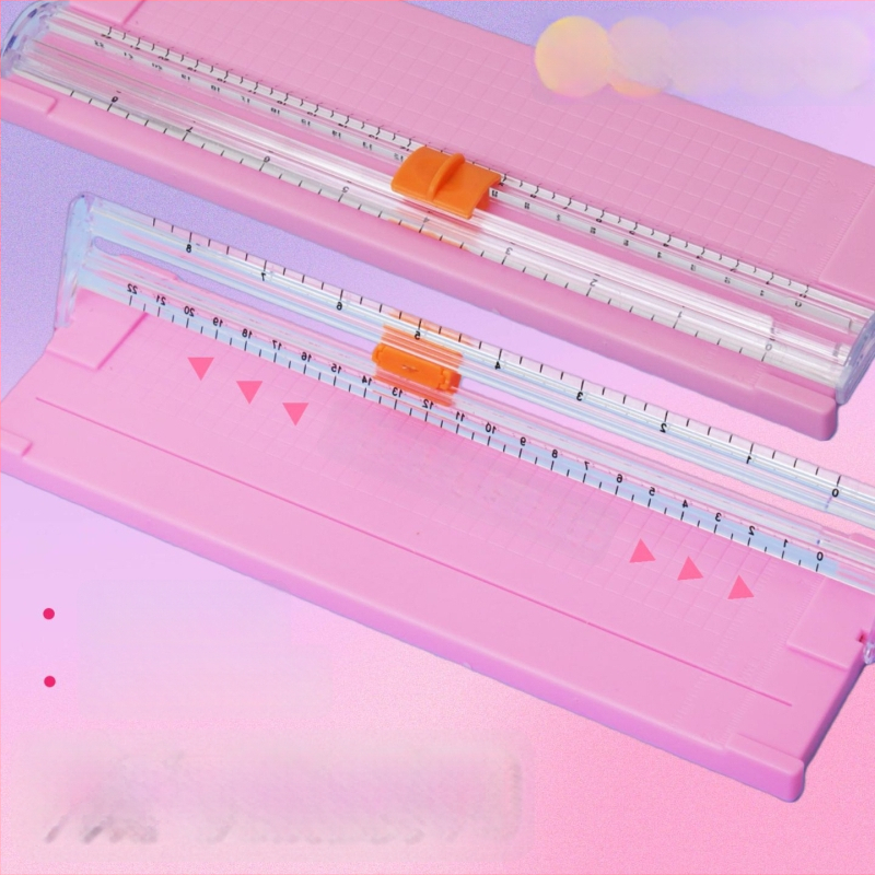 Tăietor de hârtie din plastic, A5, portabil, tip glisant, model 857, cod produs GYDZ03, capul lamei