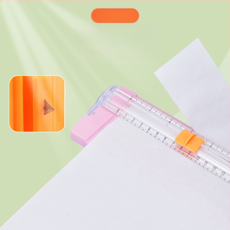 Tăietor de hârtie din plastic, A5, portabil, tip glisant, model 857, cod produs GYDZ03, capul lamei