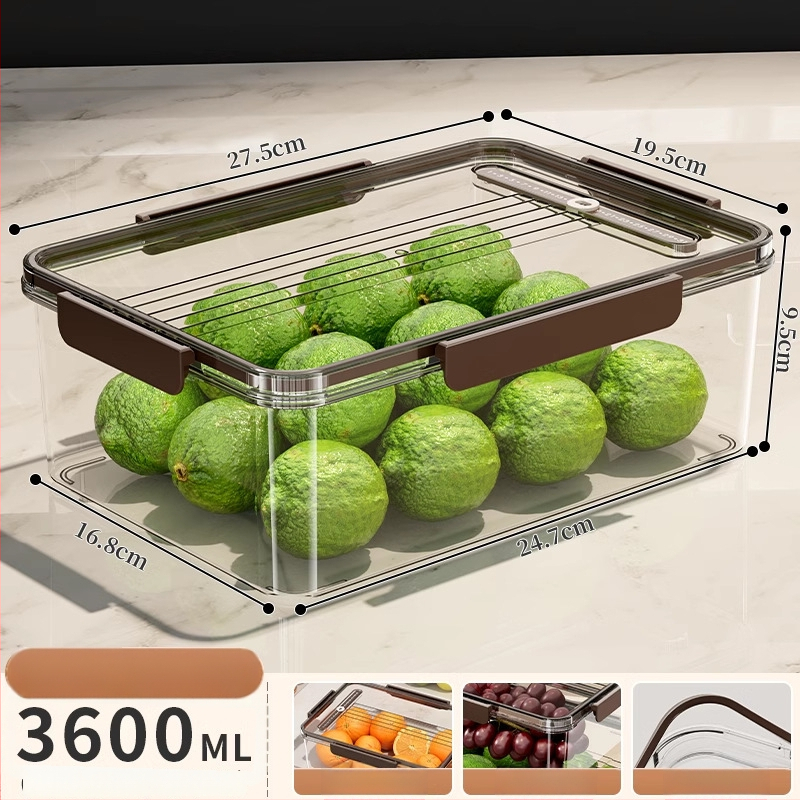 Plastikinė šaldytuvo laikymo dėžutė su dangteliu – nešiojama, sandari, išlaiko daržoves ir vaisius šviežius