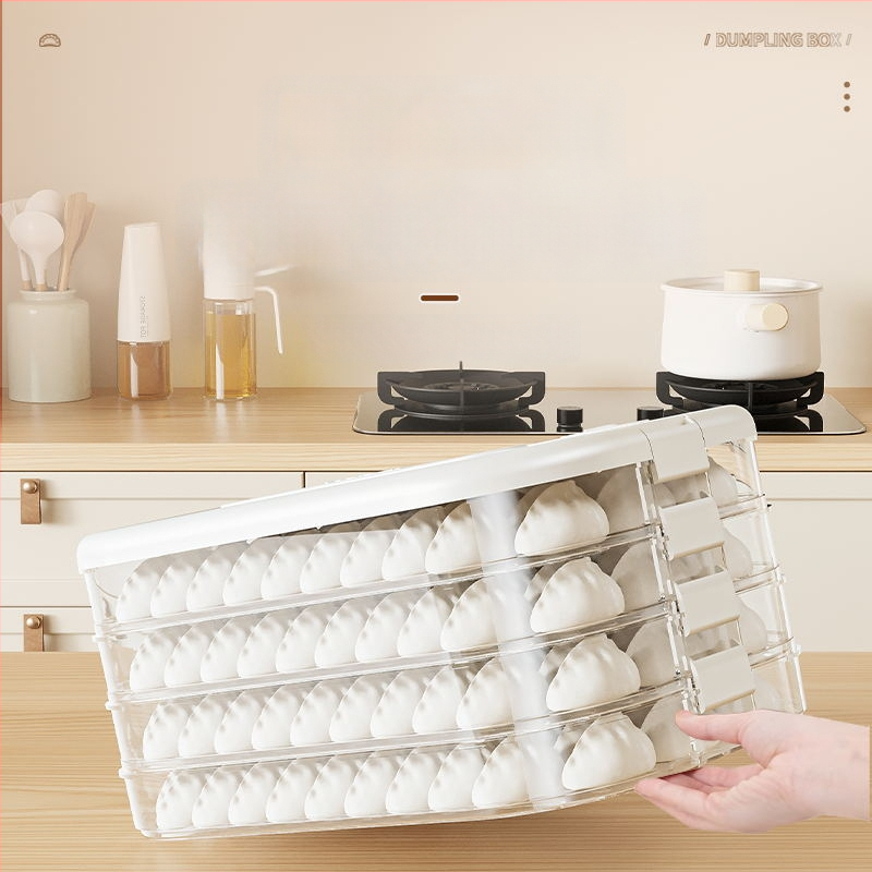 Koldūnų laikymo dėžutė, daugiasluoksnis šviežumo išsaugojimo dizainas, maisto kokybės plastikas, uždara, šaldymui skirta