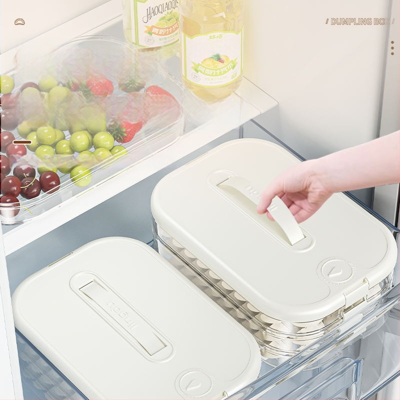 Koldūnų laikymo dėžutė, daugiasluoksnis šviežumo išsaugojimo dizainas, maisto kokybės plastikas, uždara, šaldymui skirta