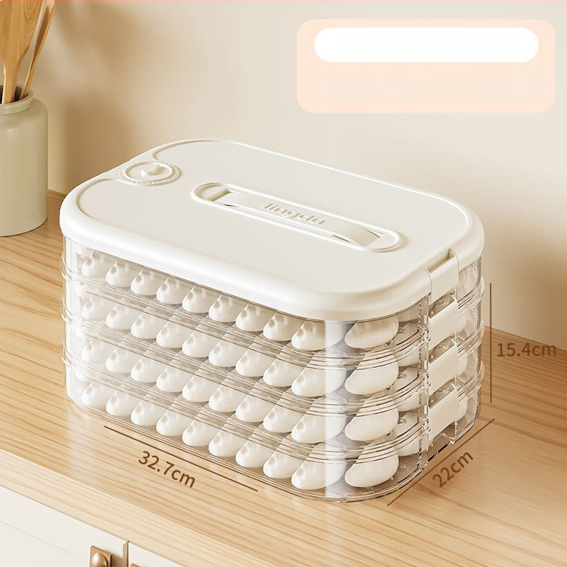 Koldūnų laikymo dėžutė, daugiasluoksnis šviežumo išsaugojimo dizainas, maisto kokybės plastikas, uždara, šaldymui skirta