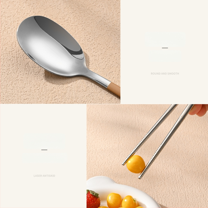 316 nerūdijančio plieno vaikų stalo įrankių rinkinys – vienam asmeniui, 3 dalys (valgomosios lazdelės, šaukštas, šakutė) su nešiojama laikymo dėžute, veidrodinis paviršius, nordinis stilius, 2024 m. pristatymas, pritaikymas galimas