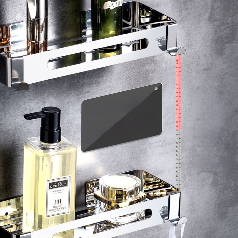 Be gręžimo 304 nerūdijančio plieno vonios kambario trikampė lentyna kampinė, veidrodinis poliravimas, apkrova 20 kg, 1–3 sluoksniai