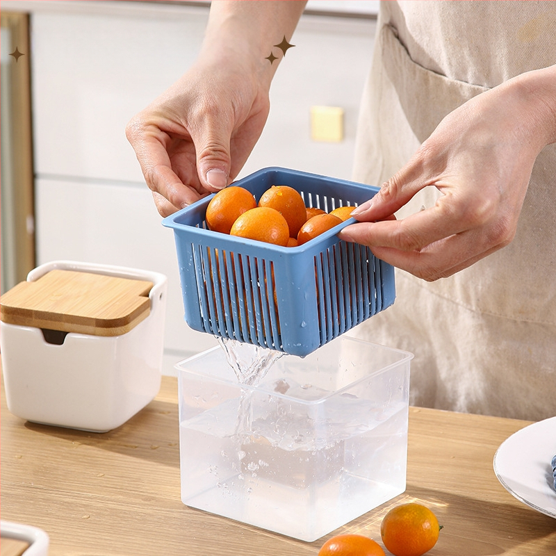 Imbierų, česnako ir žaliojo svogūno laikymo dėžė – kvapų neutralizavimas, drenažas, skaidri, PP medžiaga