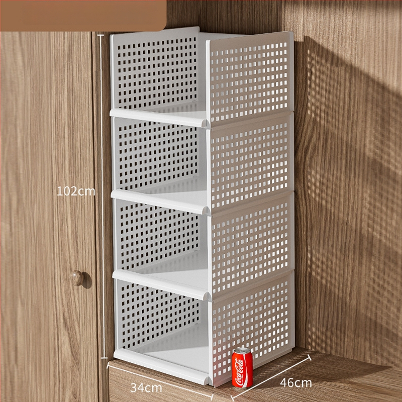 Plastikust riidekapi korraldaja kihiliste eraldajatega, virnastatavate korvidega sahtlitega suur kapp, jaapani stiil