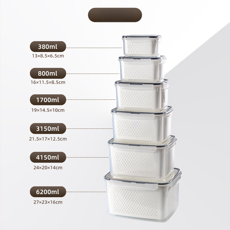 Nešiojama stačiakampio formos plastikinė maisto laikymo dėžutė su dangteliu, tinkama naudoti mikrobangų krosnelėje, talpa 0,3–5 L