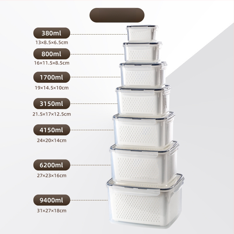 Nešiojama stačiakampio formos plastikinė maisto laikymo dėžutė su dangteliu, tinkama naudoti mikrobangų krosnelėje, talpa 0,3–5 L