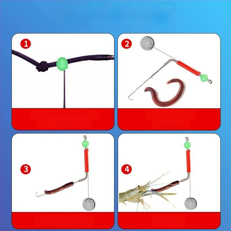 Dubultā āķa zvejas rigs ar svina galvu, paredzēts upes garnētēm un vēžiem