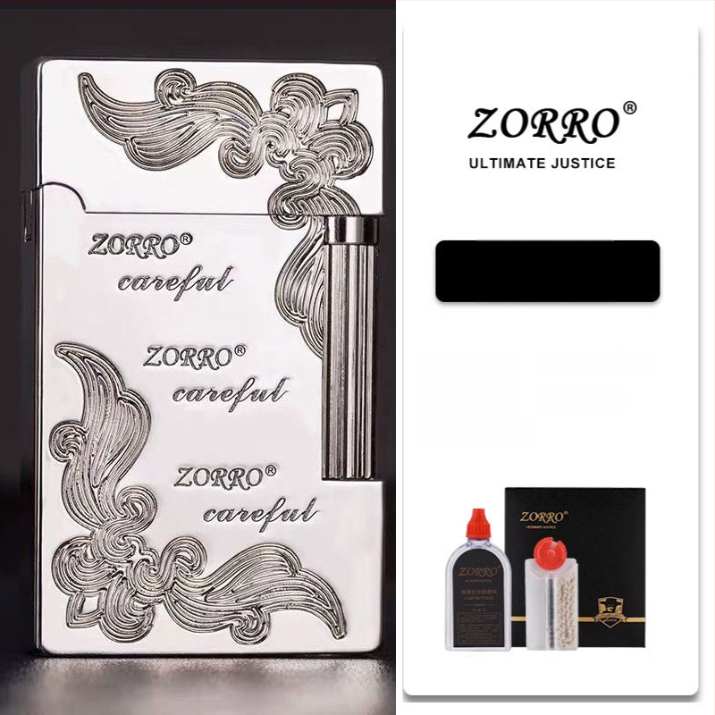 Metāla kerosēna aizdedzinātājs ar sānu slīdēšanas dizainu; atkārtoti lietojams; nav vēja izturīgs; logotipa drukāšana pieejama.