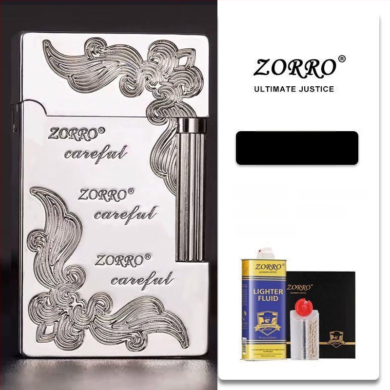 Metāla kerosēna aizdedzinātājs ar sānu slīdēšanas dizainu; atkārtoti lietojams; nav vēja izturīgs; logotipa drukāšana pieejama.