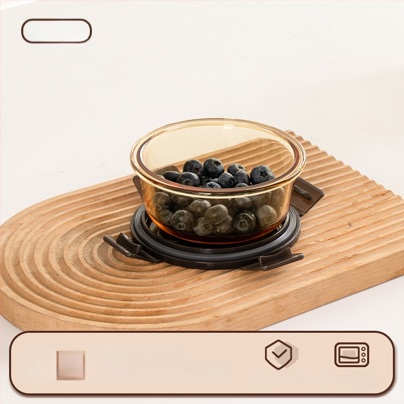 Stiklinė pietų dėžutė (borosilicate, izoliota, mikrobangoms tinkama, 800–1000 ml, kvadratinė)