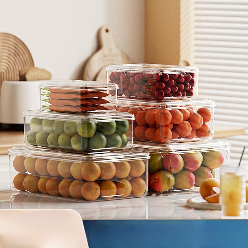 Šaldytuvo šviežumo laikymo dėžutė – Baiwen, maisto kokybės plastikas, nešiojamas, uždarytina, laikymui