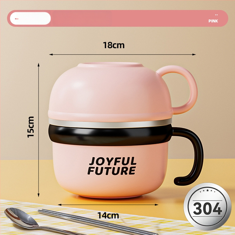 Izoliacinė nerūdijančio plieno pietų dėžutė su dangčiu, dviejų sluoksnių, 304 nerūdijančio plieno, 1–2 L talpa, logotipo spausdinimas galimas