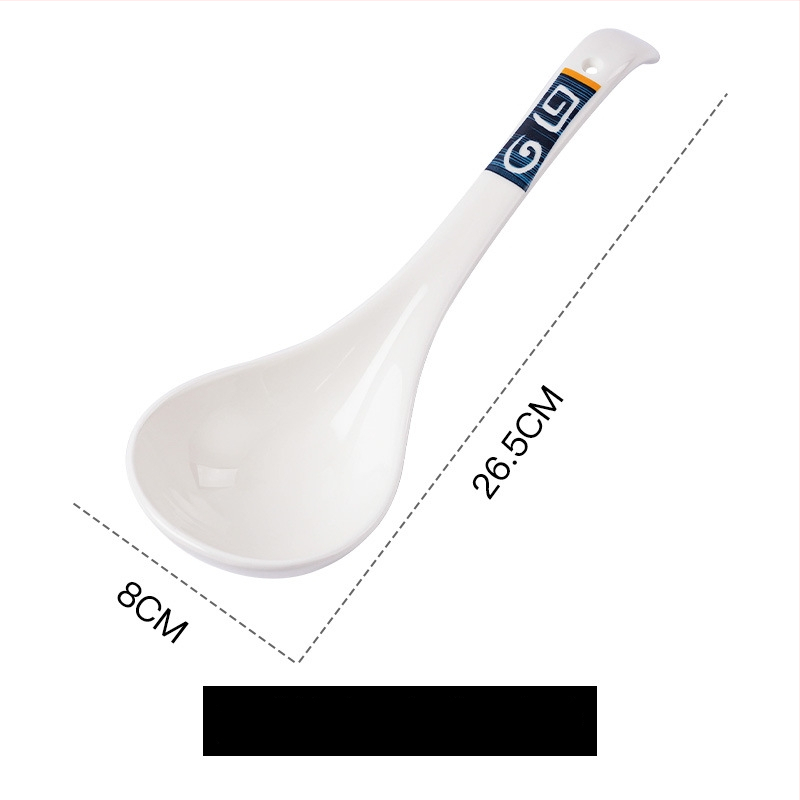 Keramická lyžička na polievku s kvetinovým vzorom, retro štýl, tlač loga.