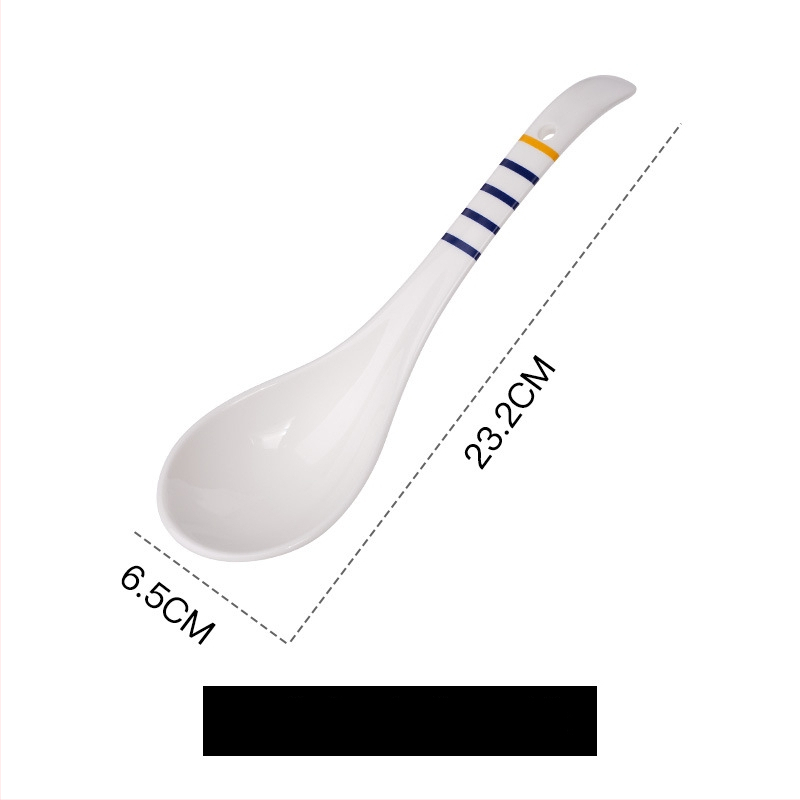 Keramická lyžička na polievku s kvetinovým vzorom, retro štýl, tlač loga.