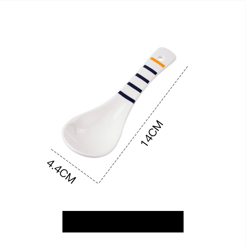 Keramická lyžička na polievku s kvetinovým vzorom, retro štýl, tlač loga.