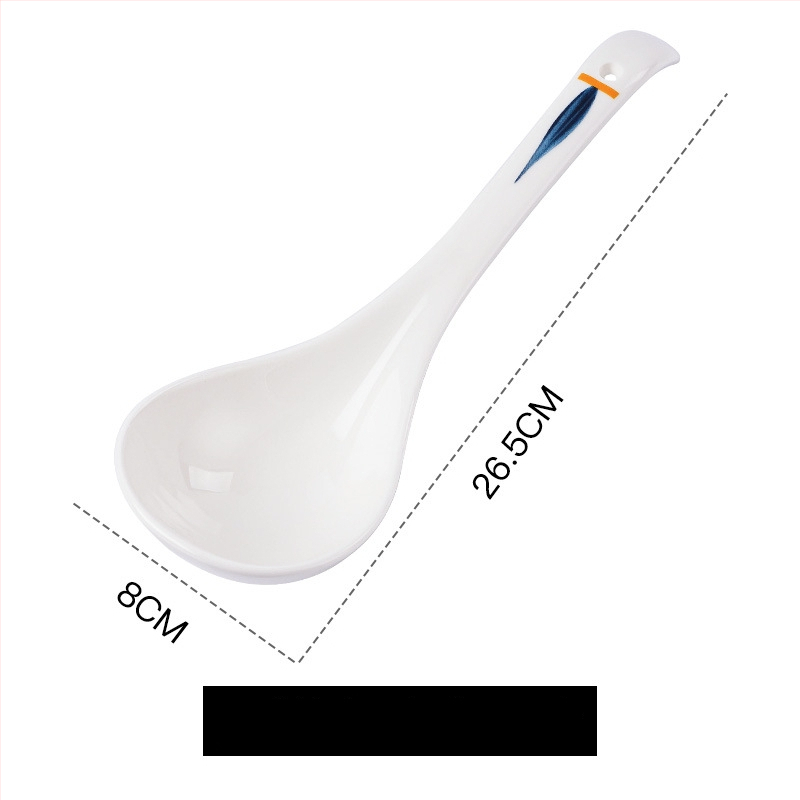 Keramická lyžička na polievku s kvetinovým vzorom, retro štýl, tlač loga.