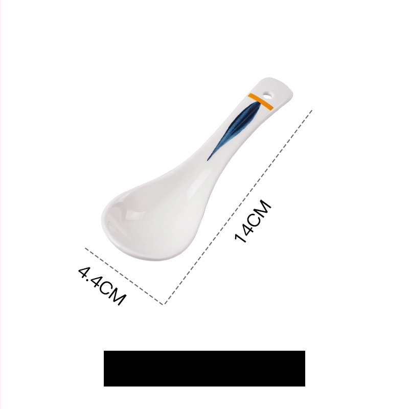 Keramická lyžička na polievku s kvetinovým vzorom, retro štýl, tlač loga.