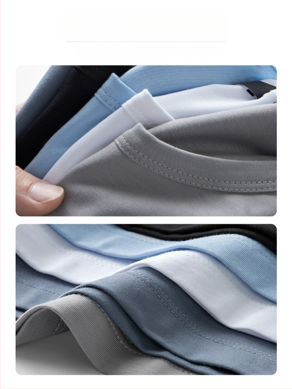 Férfi slim-fit póló, egyszínű, kerek nyakú, rövid ujjú, 47% Modal/47% Pamut/6% Spandex