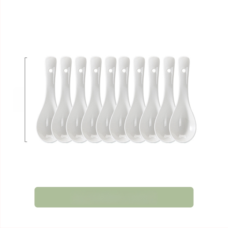 Sada keramických lyžíc na polievku, minimalistický štýl, AB-1452, vhodná na polievku a ryžovú kašu