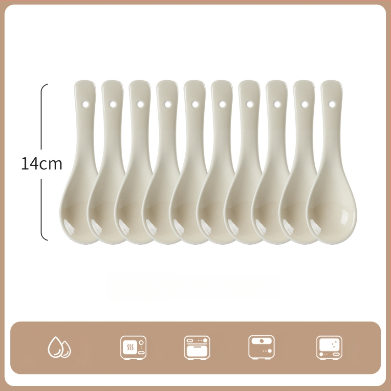 Sada keramických lyžíc na polievku, minimalistický štýl, AB-1452, vhodná na polievku a ryžovú kašu