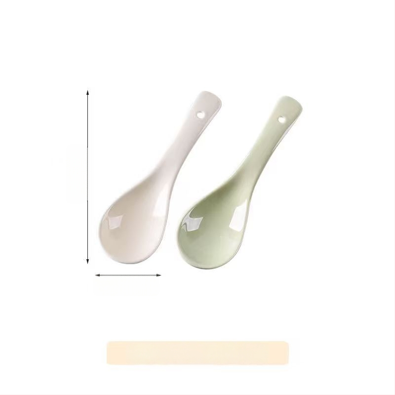 Sada keramických lyžíc na polievku, minimalistický štýl, AB-1452, vhodná na polievku a ryžovú kašu