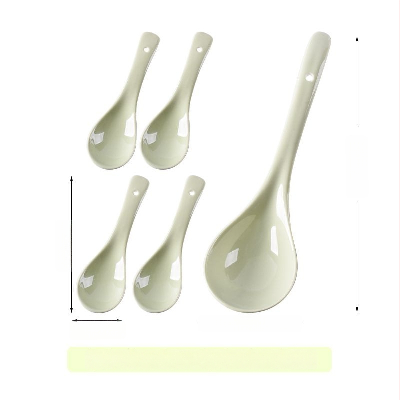 Sada keramických lyžíc na polievku, minimalistický štýl, AB-1452, vhodná na polievku a ryžovú kašu