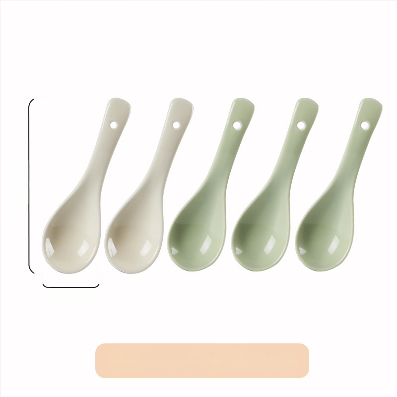 Sada keramických lyžíc na polievku, minimalistický štýl, AB-1452, vhodná na polievku a ryžovú kašu