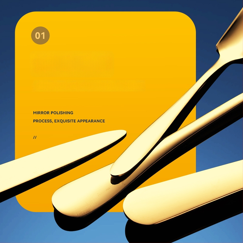 Sanrui sada noža, vidličky a lyžice z nerezovej ocele s lesklým povrchom