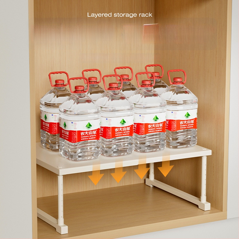 Kuhinjska proširiva polica za pohranu ispod sudopera, višeslojni organizator, od ugljičnog čelika