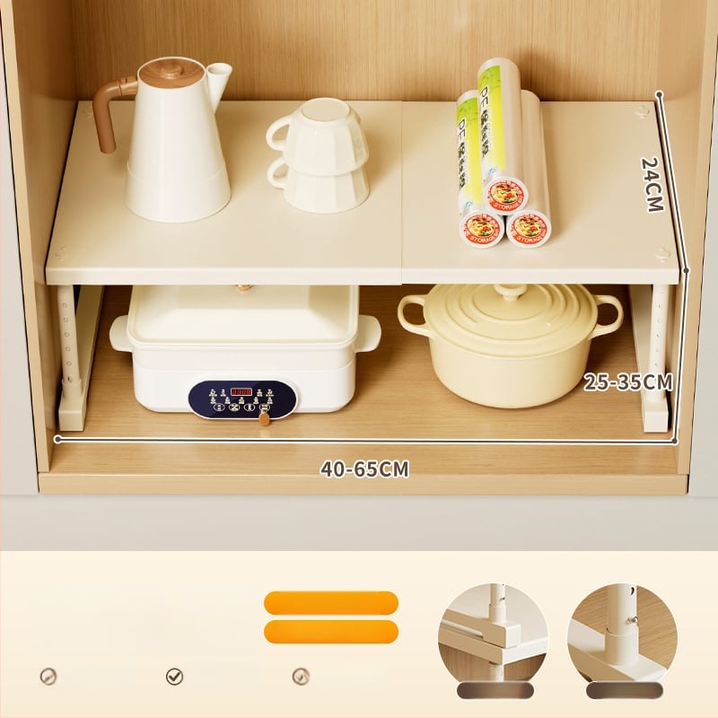 Kuhinjska proširiva polica za pohranu ispod sudopera, višeslojni organizator, od ugljičnog čelika