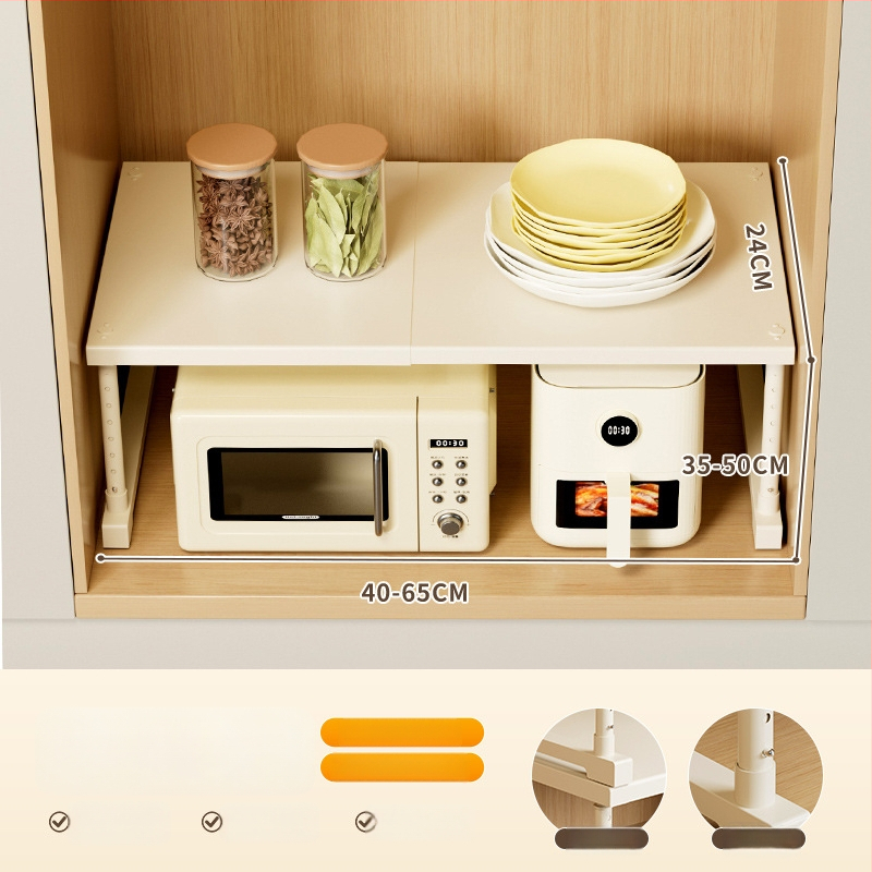 Kuhinjska proširiva polica za pohranu ispod sudopera, višeslojni organizator, od ugljičnog čelika