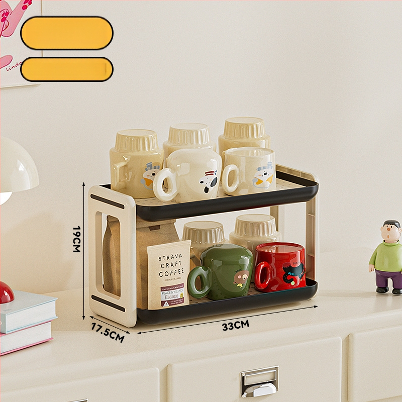 Plastmasinis puodelių laikiklis, daugiasluoksnis, šiuolaikiškas minimalistinis stilius, daugiafunkcinis