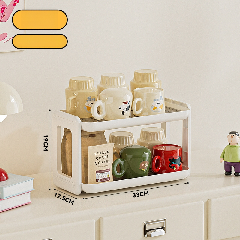 Plastmasinis puodelių laikiklis, daugiasluoksnis, šiuolaikiškas minimalistinis stilius, daugiafunkcinis