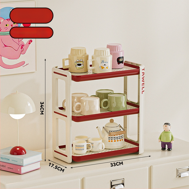 Plastmasinis puodelių laikiklis, daugiasluoksnis, šiuolaikiškas minimalistinis stilius, daugiafunkcinis