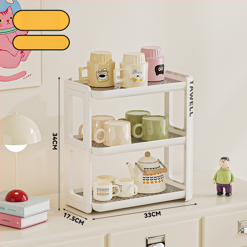 Plastmasinis puodelių laikiklis, daugiasluoksnis, šiuolaikiškas minimalistinis stilius, daugiafunkcinis