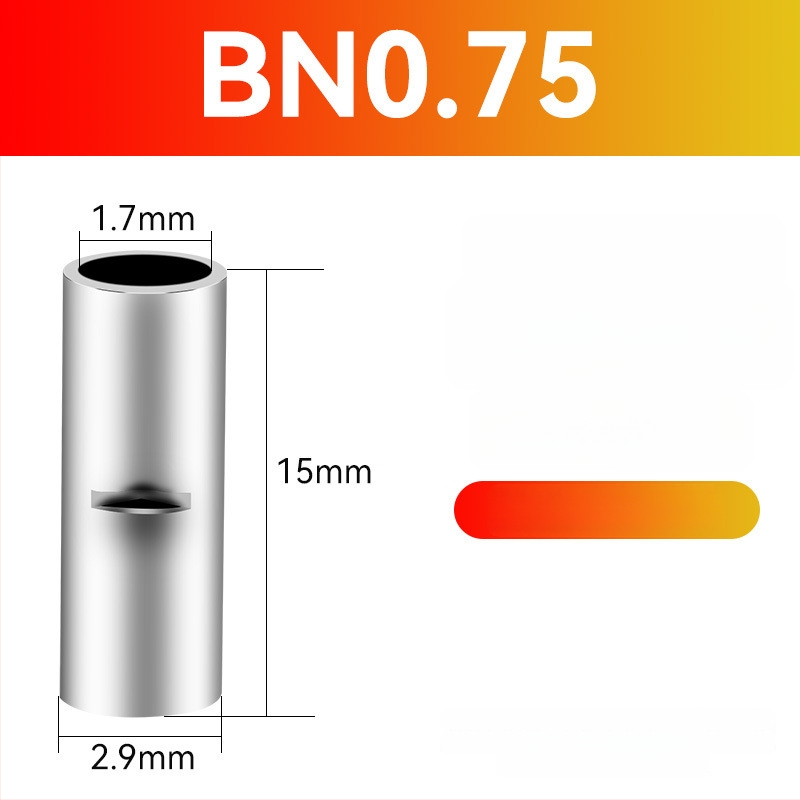 BN meďný krimpovací spoj – holý terminál a medzitýmový meďový spoj (Séria BN, 0,5–70)