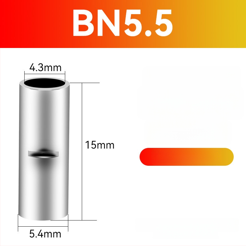 BN meďný krimpovací spoj – holý terminál a medzitýmový meďový spoj (Séria BN, 0,5–70)