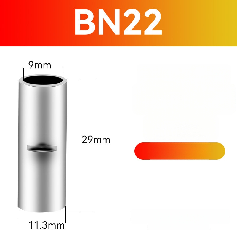 BN meďný krimpovací spoj – holý terminál a medzitýmový meďový spoj (Séria BN, 0,5–70)