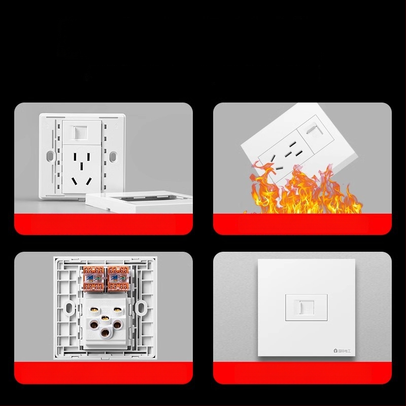 Piecuportīga tīkla sienas kontaktligzda, 10A, 128 sērija, Jaunais valsts standarts