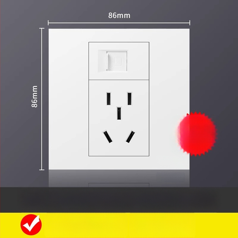Piecuportīga tīkla sienas kontaktligzda, 10A, 128 sērija, Jaunais valsts standarts