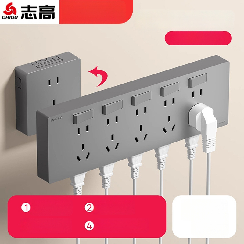 Ārējais ultra-plānais sienas uzstādāmais kontaktu panelis ar slēdzi, paplašināšanas kontaktu panelis ar piecām atverēm, korpuss no cinka-fosfora bronzas, 10A, 220V, piestiprināts pie sienas